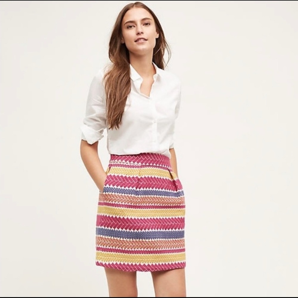 NWOT Anthropology Nomad Morgan Carper Woven Skirt